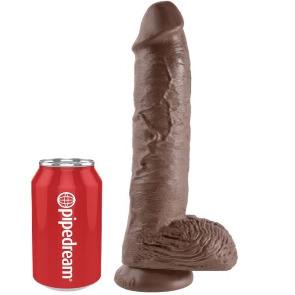 KING COCK - 10 GODE MARRON AVEC BOULES 25.4 CM-KING COCK-sextoys-lingerie-bdsm-hygiène-sexshop