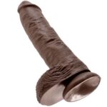 KING COCK – 10 GODE MARRON AVEC BOULES 25.4 CM