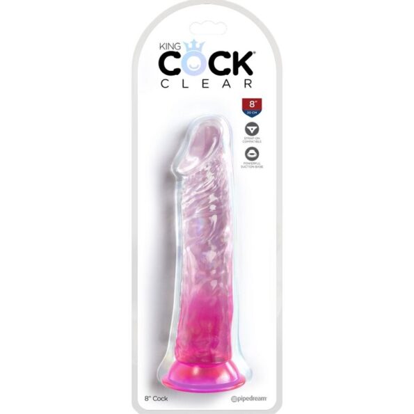 KING COCK - CLEAR PÉNIS RÉALISTE 19.7 CM ROSE-KING COCK-sextoys-lingerie-bdsm-hygiène-sexshop