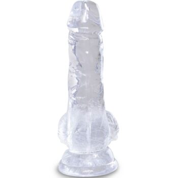 KING COCK - CLEAR PÉNIS RÉALISTE AVEC BOULES 10.1 CM TRANSPARENT-KING COCK-sextoys-lingerie-bdsm-hygiène-sexshop