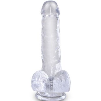 KING COCK - CLEAR PÉNIS RÉALISTE AVEC BOULES 13.5 CM TRANSPARENT-KING COCK-sextoys-lingerie-bdsm-hygiène-sexshop