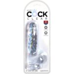 KING COCK – CLEAR PÉNIS RÉALISTE AVEC BOULES 13.5 CM TRANSPARENT
