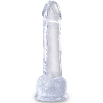 KING COCK - CLEAR PÉNIS RÉALISTE AVEC BOULES 15.2 CM TRANSPARENT-KING COCK-sextoys-lingerie-bdsm-hygiène-sexshop