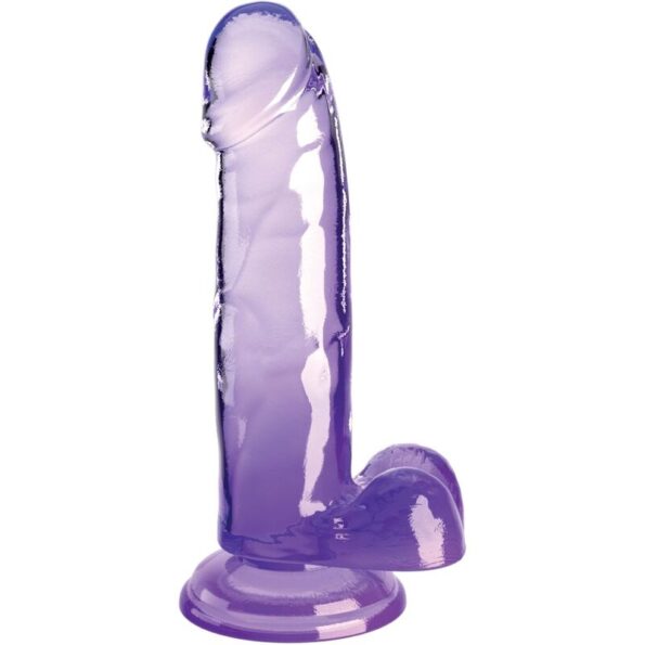 KING COCK - CLEAR PÉNIS RÉALISTE AVEC BOULES 15.2 CM VIOLET-KING COCK-sextoys-lingerie-bdsm-hygiène-sexshop