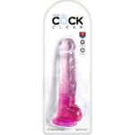KING COCK – CLEAR PÉNIS RÉALISTE AVEC BOULES 16.5 CM ROSE