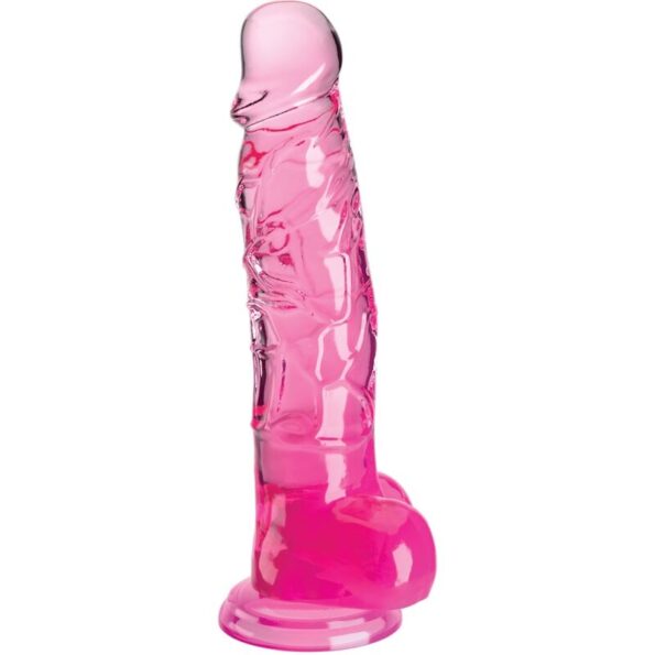 KING COCK - CLEAR PÉNIS RÉALISTE AVEC BOULES 16.5 CM ROSE-KING COCK-sextoys-lingerie-bdsm-hygiène-sexshop