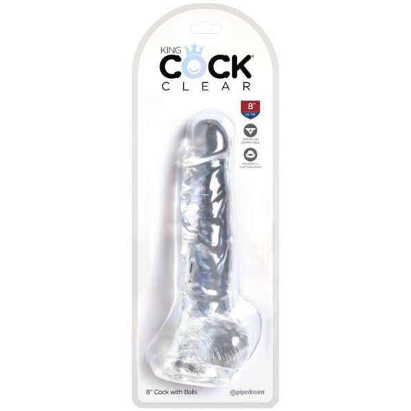 KING COCK - CLEAR PÉNIS RÉALISTE AVEC BOULES 16.5 CM TRANSPARENT-KING COCK-sextoys-lingerie-bdsm-hygiène-sexshop