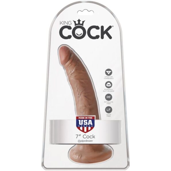 KING COCK - PÉNIS RÉALISTE 17.5 CM CARAMEL-KING COCK-sextoys-lingerie-bdsm-hygiène-sexshop