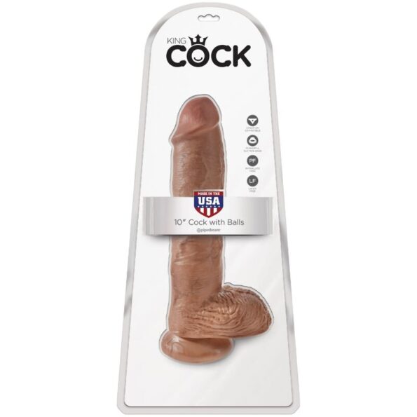 KING COCK - PÉNIS RÉALISTE AVEC BOULES 19.8 CM CARAMEL-KING COCK-sextoys-lingerie-bdsm-hygiène-sexshop