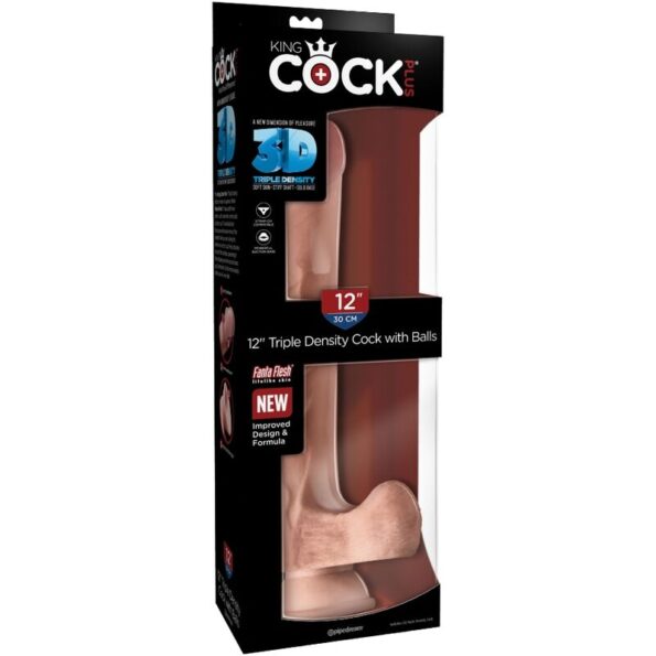 KING COCK - PÉNIS RÉALISTE AVEC BOULES 3D 24.8 CM LÉGER-KING COCK-sextoys-lingerie-bdsm-hygiène-sexshop