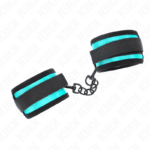 KINK – APPAREILS DE POIGNET EN NYLON À CROCHET ET BOUCLE NOIR-BLEU RÉGLABLE 18-32 CM X 5 CM