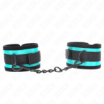 KINK – APPAREILS DE POIGNET EN NYLON À CROCHET ET BOUCLE NOIR-BLEU RÉGLABLE 18-32 CM X 5 CM