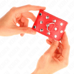 KINK – APPAREILS DE RETENUE POIGNETS AVEC FERMETURE PRESSION PLEINE DE RIVETS ROUGE AJUSTABLE 19-24 CM X 5