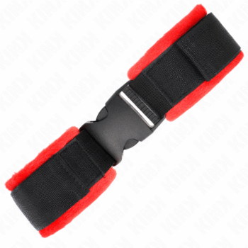 KINK - APPAREILS-POIGNETS À CROCHET ET BOUCLE EN NYLON NOIR MODÈLE 1 AJDUSTABLE 25-35 CM X 6 CM-KINK WRIST RESTRAINT-sextoys-lingerie-bdsm-hygiène-sexshop