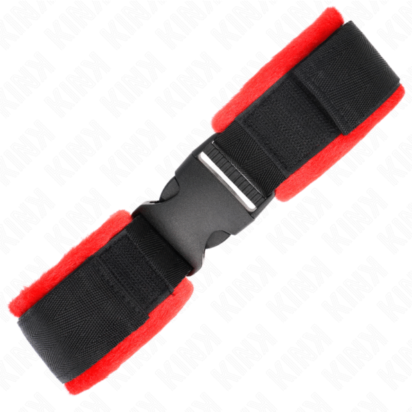 KINK - APPAREILS-POIGNETS À CROCHET ET BOUCLE EN NYLON NOIR MODÈLE 1 AJDUSTABLE 25-35 CM X 6 CM-KINK WRIST RESTRAINT-sextoys-lingerie-bdsm-hygiène-sexshop