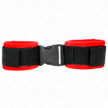 KINK - APPAREILS-POIGNETS À CROCHET ET BOUCLE EN NYLON NOIR MODÈLE 1 AJDUSTABLE 25-35 CM X 6 CM-KINK WRIST RESTRAINT-sextoys-lingerie-bdsm-hygiène-sexshop