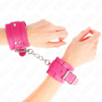 KINK – APPUI-POIGNETS ROSE FRAMBOISE AVEC DOUBLURE ROSE FRAMBOISE RÉGLABLE 20-28 CM X 5