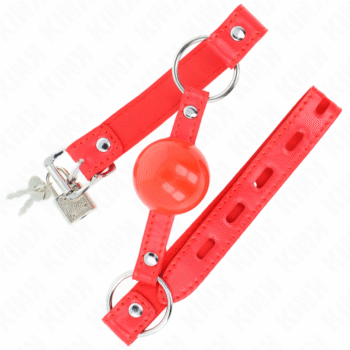 KINK - BÂILLON TPE BALLE 4 CM AVEC ROJO LOCK 60 x 2 CM-KINK COLLAR & GAG-sextoys-lingerie-bdsm-hygiène-sexshop