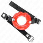 KINK – BÂTON LIP 8 CM AVEC SANGLE EN CUIR ROUGE 63 x 2 CM AJUSTABLE 39-58 CM