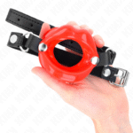 KINK – BÂTON LIP 8 CM AVEC SANGLE EN CUIR ROUGE 63 x 2 CM AJUSTABLE 39-58 CM
