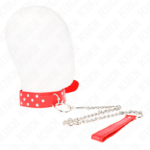 KINK – COLLIER RIVET ANNEAU AVEC CEINTURE 65 CM ROUGE AJUSTABLE 36-50 CM X 3