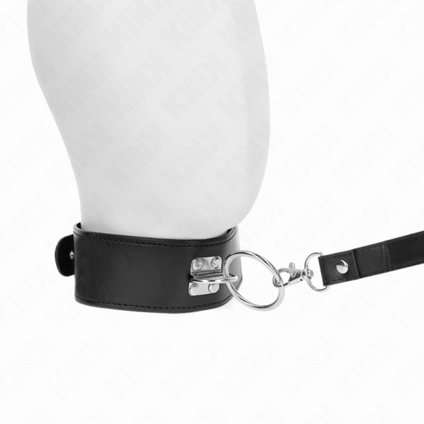 KINK - LAISSE CLOUTÉE 116 CM COLLIER AVEC SANGLE EN CUIR 50 X 5 CM-KINK COLLAR & GAG-sextoys-lingerie-bdsm-hygiène-sexshop