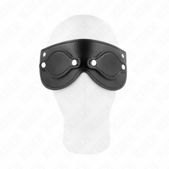 KINK - MASQUE EN CUIRETTE AVEC CACHE-YEUX DÉTACHABLES 22 x 9 CM-KINK MASKED ALLURE-sextoys-lingerie-bdsm-hygiène-sexshop