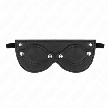 KINK - MASQUE EN CUIRETTE AVEC CACHE-YEUX DÉTACHABLES 22 x 9 CM-KINK MASKED ALLURE-sextoys-lingerie-bdsm-hygiène-sexshop