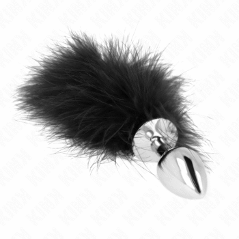 KINK - PLUG ANAL EN ACIER INOXYDABLE 11 x 7 CM AVEC PLUME 11 CM-KINK PLEASURE PLUGS-sextoys-lingerie-bdsm-hygiène-sexshop