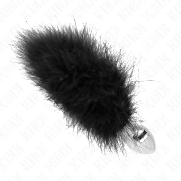 KINK - PLUG ANAL EN ACIER INOXYDABLE 11 x 7 CM AVEC PLUME 11 CM-KINK PLEASURE PLUGS-sextoys-lingerie-bdsm-hygiène-sexshop