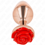 KINK - PLUG ANAL OR ROSE AVEC ROSE ROUGE L-KINK PLEASURE PLUGS-sextoys-lingerie-bdsm-hygiène-sexshop