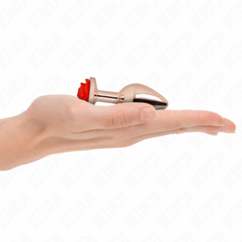 KINK - PLUG ANAL OR ROSE AVEC ROSE ROUGE S-KINK PLEASURE PLUGS-sextoys-lingerie-bdsm-hygiène-sexshop