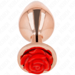 KINK - PLUG ANAL OR ROSE AVEC ROSE ROUGE S-KINK PLEASURE PLUGS-sextoys-lingerie-bdsm-hygiène-sexshop