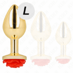 KINK - PLUG ANAL OR ROSE ROUGE TAILLE L-KINK PLEASURE PLUGS-sextoys-lingerie-bdsm-hygiène-sexshop