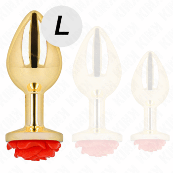 KINK - PLUG ANAL OR ROSE ROUGE TAILLE L-KINK PLEASURE PLUGS-sextoys-lingerie-bdsm-hygiène-sexshop