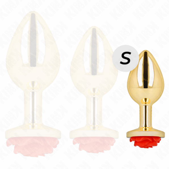 KINK - PLUG ANAL OR ROSE ROUGE TAILLE S-KINK PLEASURE PLUGS-sextoys-lingerie-bdsm-hygiène-sexshop
