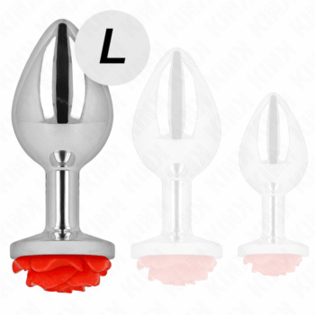 KINK - PLUG ANAL ROSE ROUGE TAILLE L-KINK PLEASURE PLUGS-sextoys-lingerie-bdsm-hygiène-sexshop