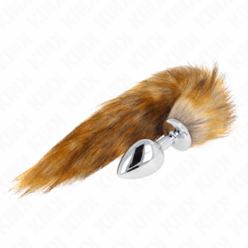 KINK - PLUG ANAL TAILLE L 10 X 4 CM AVEC QUEUE SYNTHÉTIQUE 40 CM MARRON-KINK PLEASURE PLUGS-sextoys-lingerie-bdsm-hygiène-sexshop