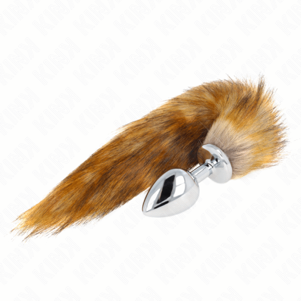 KINK - PLUG ANAL TAILLE L 10 X 4 CM AVEC QUEUE SYNTHÉTIQUE 40 CM MARRON-KINK PLEASURE PLUGS-sextoys-lingerie-bdsm-hygiène-sexshop