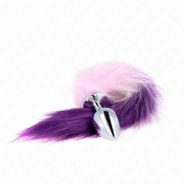 KINK - PLUG ANAL TAILLE L 10 X 4 CM AVEC QUEUE SYNTHÉTIQUE 40 CM VIOLET-KINK PLEASURE PLUGS-sextoys-lingerie-bdsm-hygiène-sexshop
