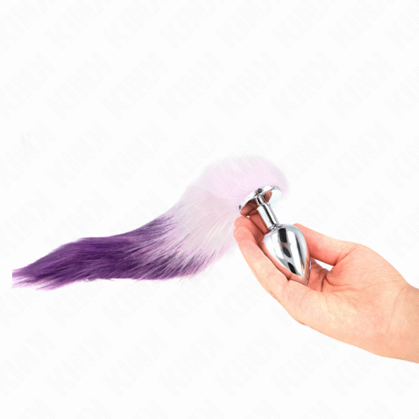 KINK - PLUG ANAL TAILLE L 10 X 4 CM AVEC QUEUE SYNTHÉTIQUE 40 CM VIOLET-KINK PLEASURE PLUGS-sextoys-lingerie-bdsm-hygiène-sexshop