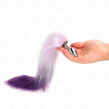 KINK - PLUG ANAL TAILLE S 7 X 3 CM AVEC QUEUE SYNTHÉTIQUE 40 CM VIOLET-KINK PLEASURE PLUGS-sextoys-lingerie-bdsm-hygiène-sexshop