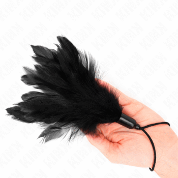 KINK - PLUMES CHACOUILLÉES AVEC MANCHE CORDE BASE PLASTIQUE 15 CM-KINK IMPACT & TOUCH-sextoys-lingerie-bdsm-hygiène-sexshop