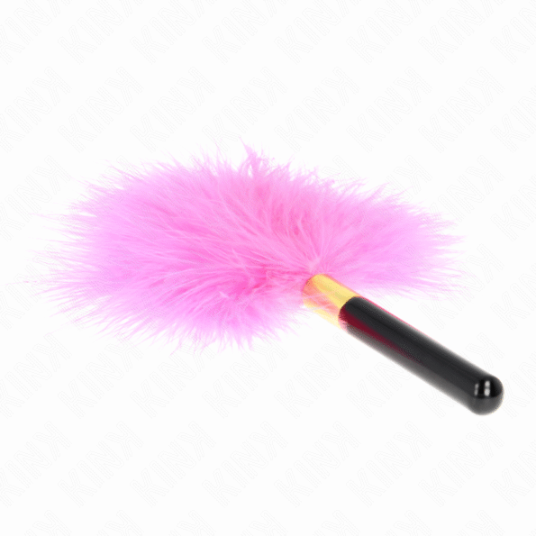 KINK - PLUMES TICKLE EN MÉTAL DORÉ FUCHSIA 18 CM-KINK IMPACT & TOUCH-sextoys-lingerie-bdsm-hygiène-sexshop