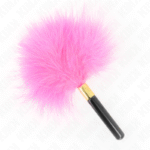 KINK - PLUMES TICKLE EN MÉTAL DORÉ FUCHSIA 18 CM-KINK IMPACT & TOUCH-sextoys-lingerie-bdsm-hygiène-sexshop