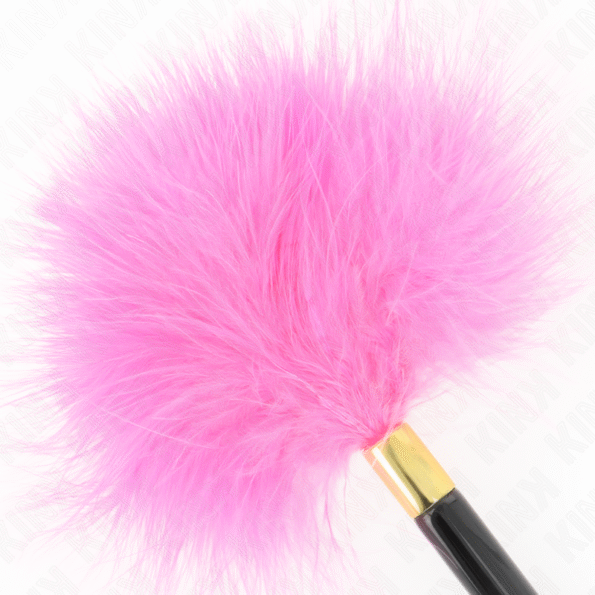 KINK - PLUMES TICKLE EN MÉTAL DORÉ FUCHSIA 18 CM-KINK IMPACT & TOUCH-sextoys-lingerie-bdsm-hygiène-sexshop
