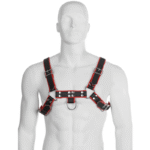 LEATHER BODY – HARNAIS CHAÎNE III NOIR / ROUGE