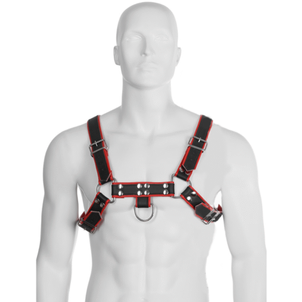 LEATHER BODY - HARNAIS CHAÎNE III NOIR / ROUGE-LEATHER BODY-sextoys-lingerie-bdsm-hygiène-sexshop