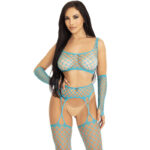 LEG AVENUE - BAS & GANTS CROP TOP BLEU-LEG AVENUE SETS-sextoys-lingerie-bdsm-hygiène-sexshop