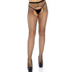 LEG AVENUE - BAS NOIR EN RÉSEAU SANS CROCHLES-LEG AVENUE HOSIERY-sextoys-lingerie-bdsm-hygiène-sexshop